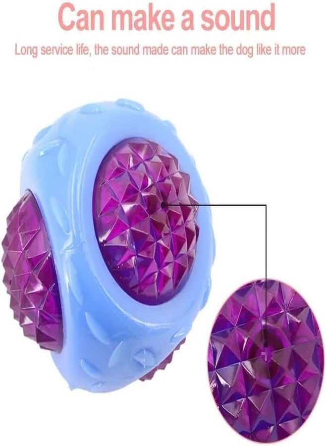 PET FUN لعبة مضغ على شكل كرة ماسية من مادة TPR من PET FUN مع صفارة وإضاءة LED | متينة للحيوانات التي تمضغ بقوة | عبوة من قطعتين - Image 4